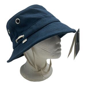 Tilley Hemp Canvas Bucket‎ Hat Women's Size XL Blue Indigo w/ Chin Strap